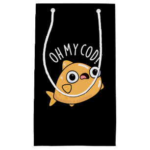 Petit Sac Cadeau Oh My Cod Funny Fish Pun Dark BG