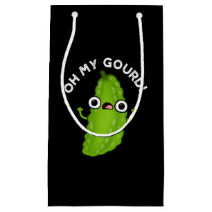 Petit Sac Cadeau Oh My Gourd Funny Veggie Pun Dark BG