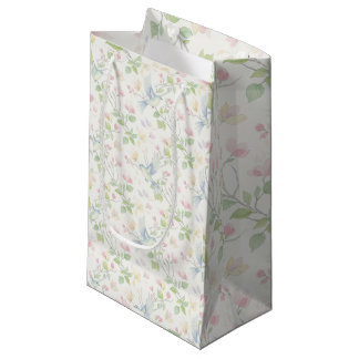 Petit Sac Cadeau Oiseau charmant de printemps et floral