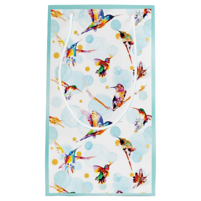 Petit Sac Cadeau Oiseaux d'aquarelle (Devant)