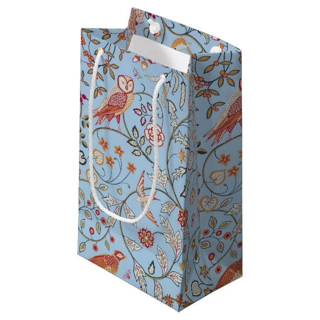 Petit Sac Cadeau Oiseaux et fleurs, William Morris (Devant Angle)