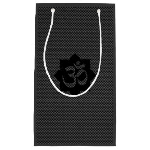 Petit Sac Cadeau OM Lotus Spiritualité Yoga en fibre de carbone