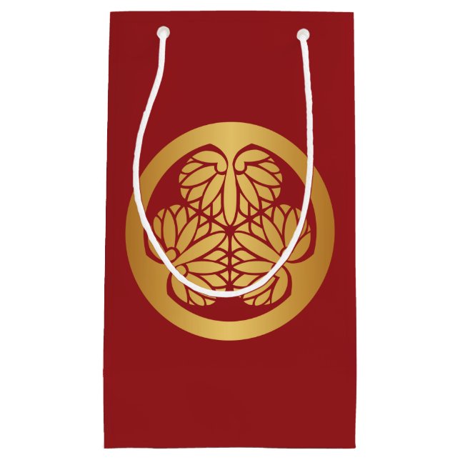 Petit Sac Cadeau Or japonais de crête de famille de Tokugawa Aoi (Devant)