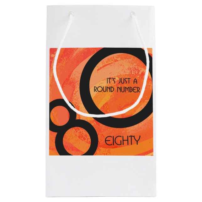 Petit Sac Cadeau Orange 80 Anniversaire de la Décennie (Dos)