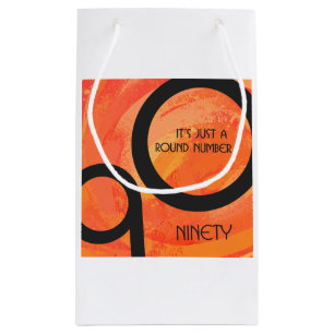 Petit Sac Cadeau Orange Décennie 90e anniversaire