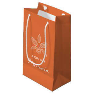 Petit Sac Cadeau Orchidée simple et riche Fleur d'Orange