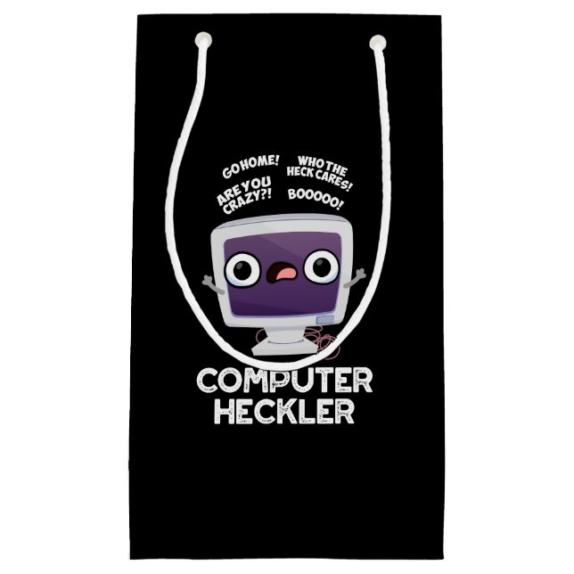 Petit Sac Cadeau Ordinateur Heckler Funny Hacker Pun Dark BG (Devant)