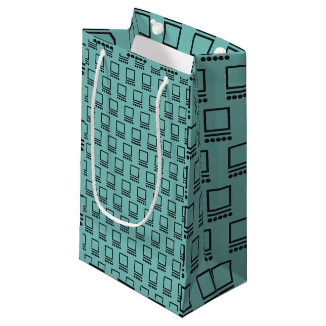 Petit Sac Cadeau Ordinateurs répétés (Devant Angle)
