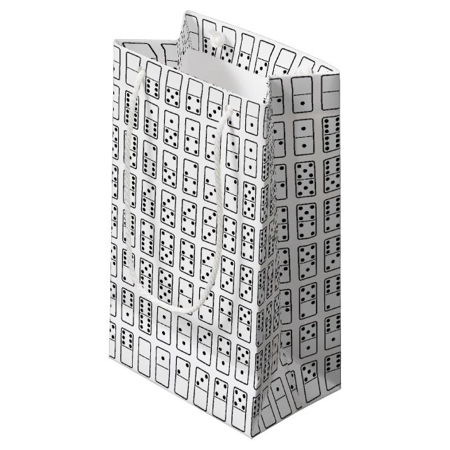 Petit Sac Cadeau Original black and white domino (Devant Angle)