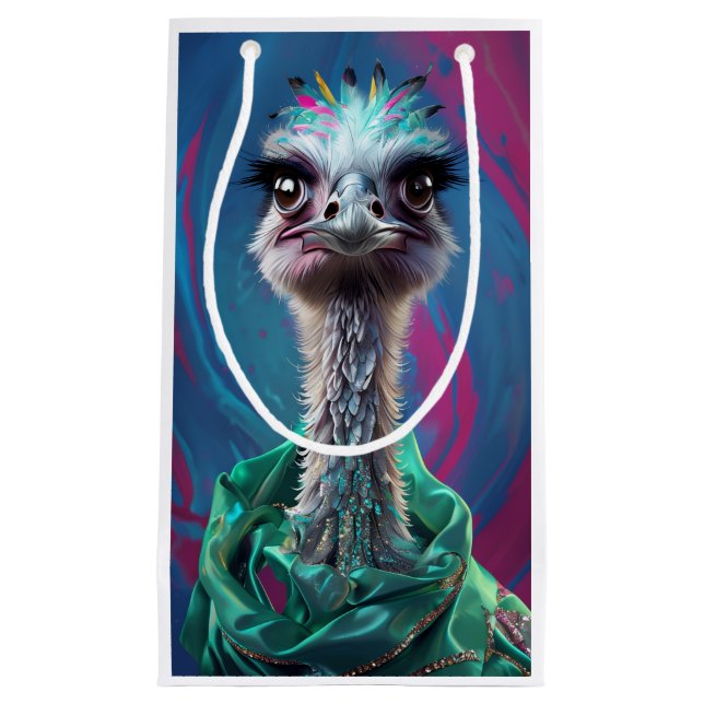 Petit Sac Cadeau Ostrich themed  (Devant)