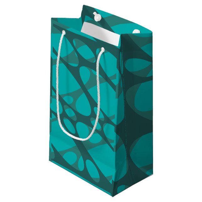 Petit Sac Cadeau Ovales à couche turquoise (Devant Angle)