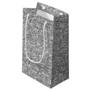 Petit Sac Cadeau Paillettes Argentées