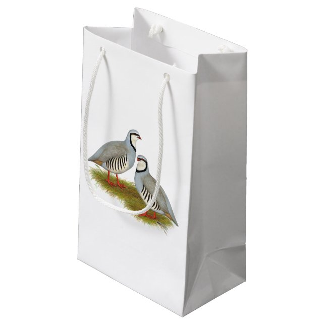 Petit Sac Cadeau Paire de perdrix de Chukar (Dos Angle)