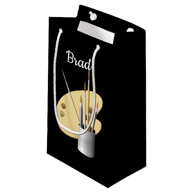 Petit Sac Cadeau Palette et brosses d'artiste d'art fine personnali (Devant Angle)