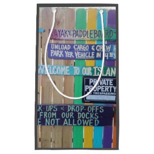 Petit Sac Cadeau Panneau coloré Welcome Island Carribean