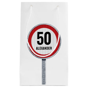 Petit Sac Cadeau Panneau de limitation de vitesse pour 50e annivers