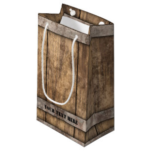 Petit Sac Cadeau Panneaux en bois Patiné Faux Russe