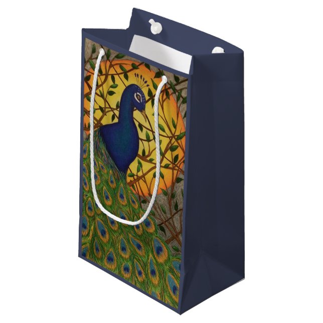 Petit Sac Cadeau Paon de la nuit (Devant Angle)