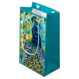 Petit Sac Cadeau Paon emplumé II