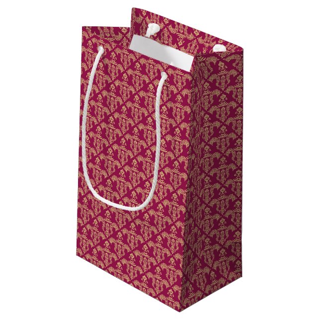 Petit Sac Cadeau Papier peint 4 de damassé (Dos Angle)