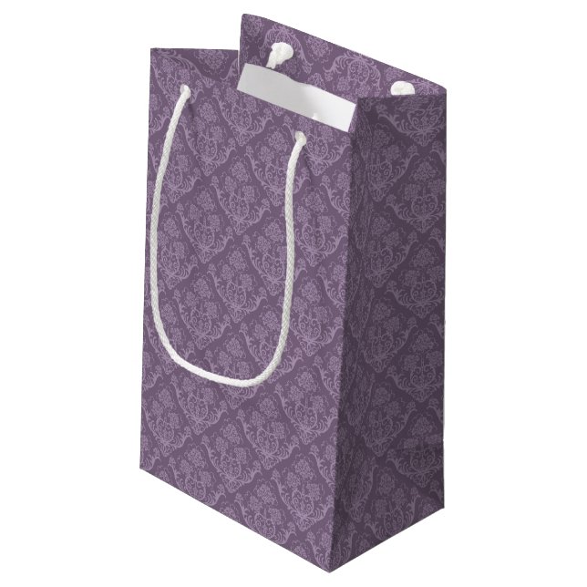 Petit Sac Cadeau Papier peint floral pourpre (Dos Angle)