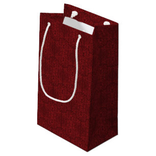 Petit Sac Cadeau Papier peint floral rouge détaillé
