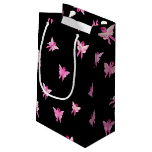 Petit Sac Cadeau Papillons en rubans roses pour survivant