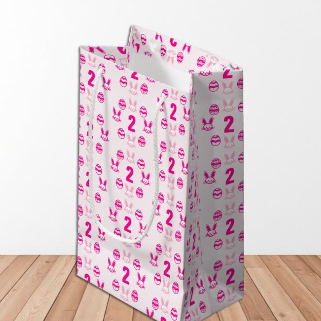 Petit Sac Cadeau Pâques anniversaire 2 ans rose (Créateur téléchargé)