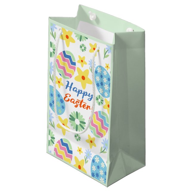 Petit Sac Cadeau Pâques florales (Devant Angle)