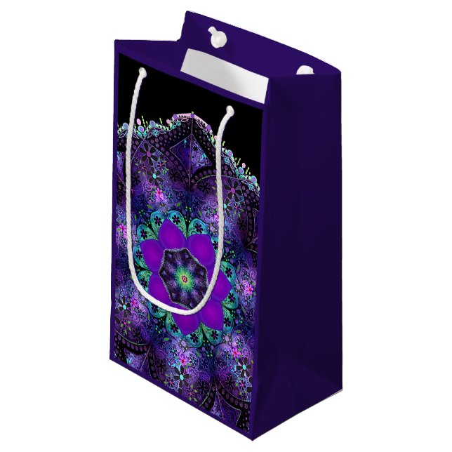 Petit Sac Cadeau Parapluie violet & coeurs .7 (Devant Angle)