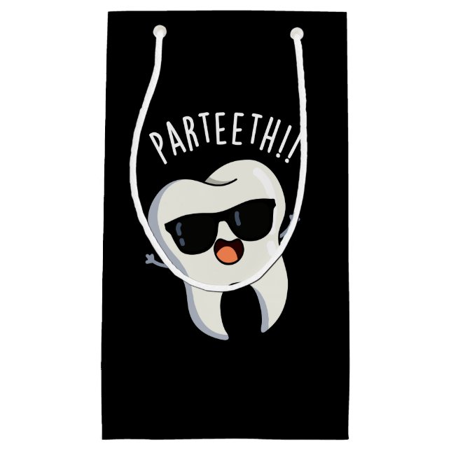 Petit Sac Cadeau Pardents Funny Puns dentaires Dark BG (Devant)