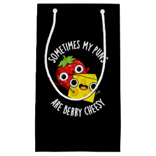 Petit Sac Cadeau Parfois Mes Puns Sont Berry Cheesy Dark BG