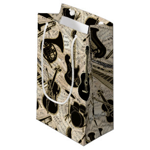 Petit Sac Cadeau Partition et instruments Black/Gold ID481