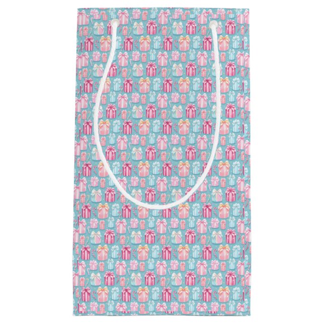 Petit Sac Cadeau Pastel Noël Présentations et Sucres de canne (Devant)