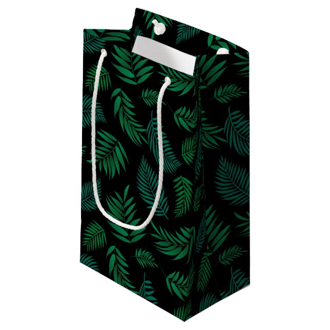 Petit Sac Cadeau Pattern Tropical Leaves (Devant Angle)