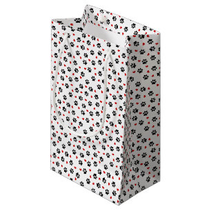 Petit Sac Cadeau Pattes et coeurs