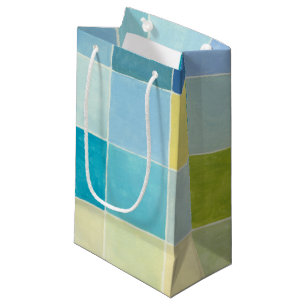 Petit Sac Cadeau Paysage avec les carrés Pixilated multicolores