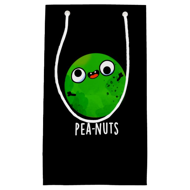 Petit Sac Cadeau Pea-nuts Funny Crazy Pea Pun Dark BG (Devant)