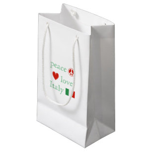 Petit Sac Cadeau Peace Love Italie Coeur République italienne Drape