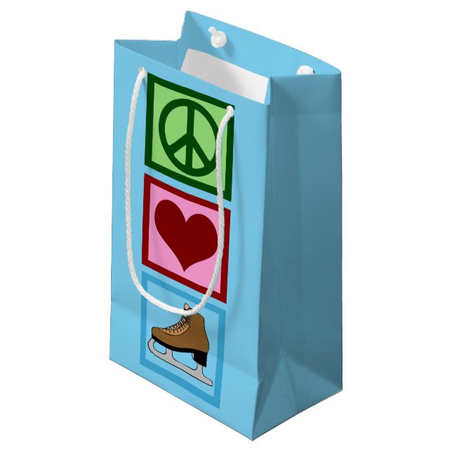 Petit Sac Cadeau Peace Love Patinage artistique Patinage sur glace (Devant Angle)