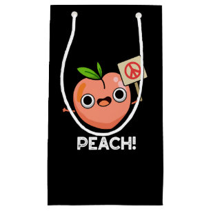 Petit Sac Cadeau Peach Funky Peace Fruit Pun Dark BG