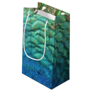 Petit Sac Cadeau Peacock Plumes I Colorful Abstrait Nature Design