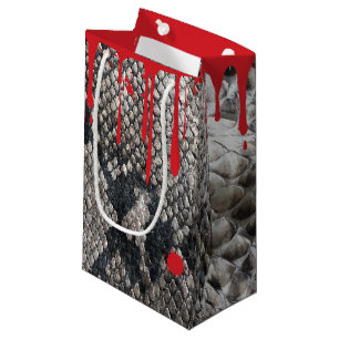 Petit Sac Cadeau Peau de serpent de python de Halloween - sang