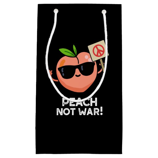 Petit Sac Cadeau Pêche pas guerre drôle Fruit Pun Dark BG (Devant)