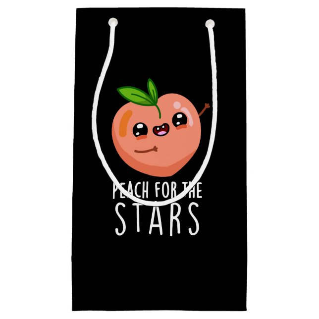 Petit Sac Cadeau Pêche Pour Les Étoiles Drôle Fruit Pun Dark BG (Devant)