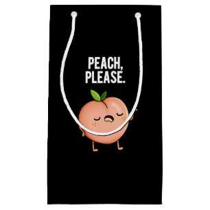 Petit Sac Cadeau Pêche S'Il Vous Plaît Funky Fruit Pun Dark BG