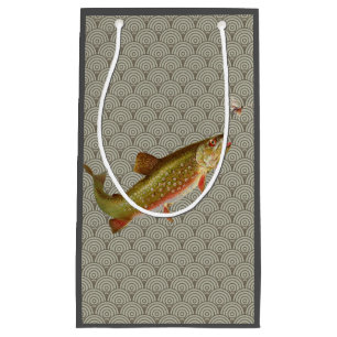 Petit Sac Cadeau Pêche vintage à la truite arc-en-ciel