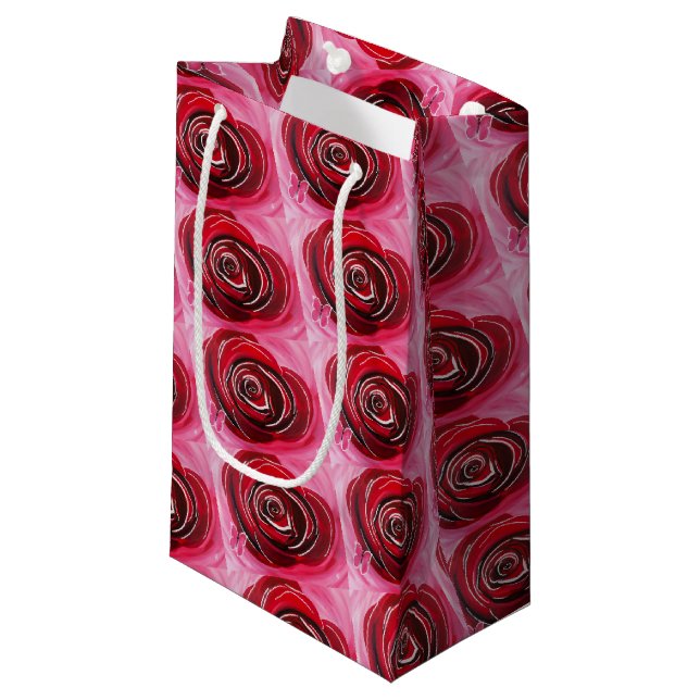 Petit Sac Cadeau Peinture de rose papillon par Alfred Fox (Devant Angle)