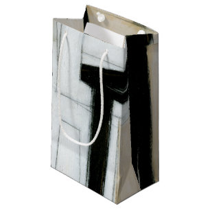 Petit Sac Cadeau Peinture noire et blanche abstraite