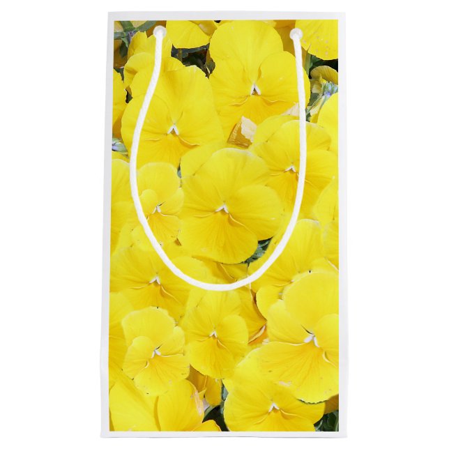 Petit Sac Cadeau Pensées jaunes (Devant)